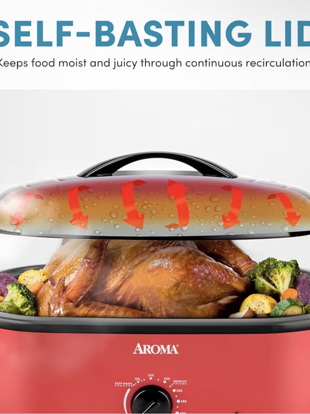 Roma Red Roaster with Clear Self-Basting Lid